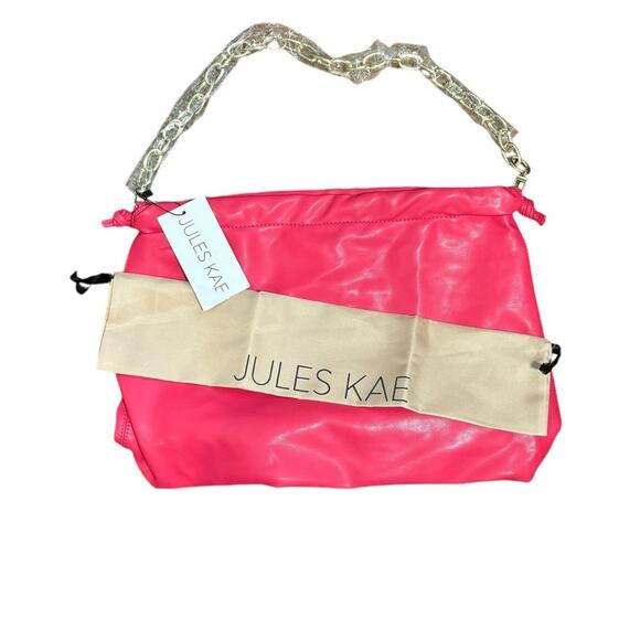 Jules Kae Large Brea Shoulder Bag Vegan Leather Hot Pink NWT and Dustbag - Picture 3 of 8